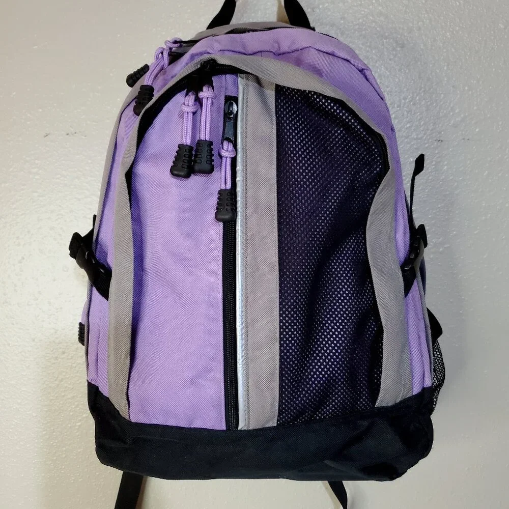 Lavender Black & Grey Kids School Backpack